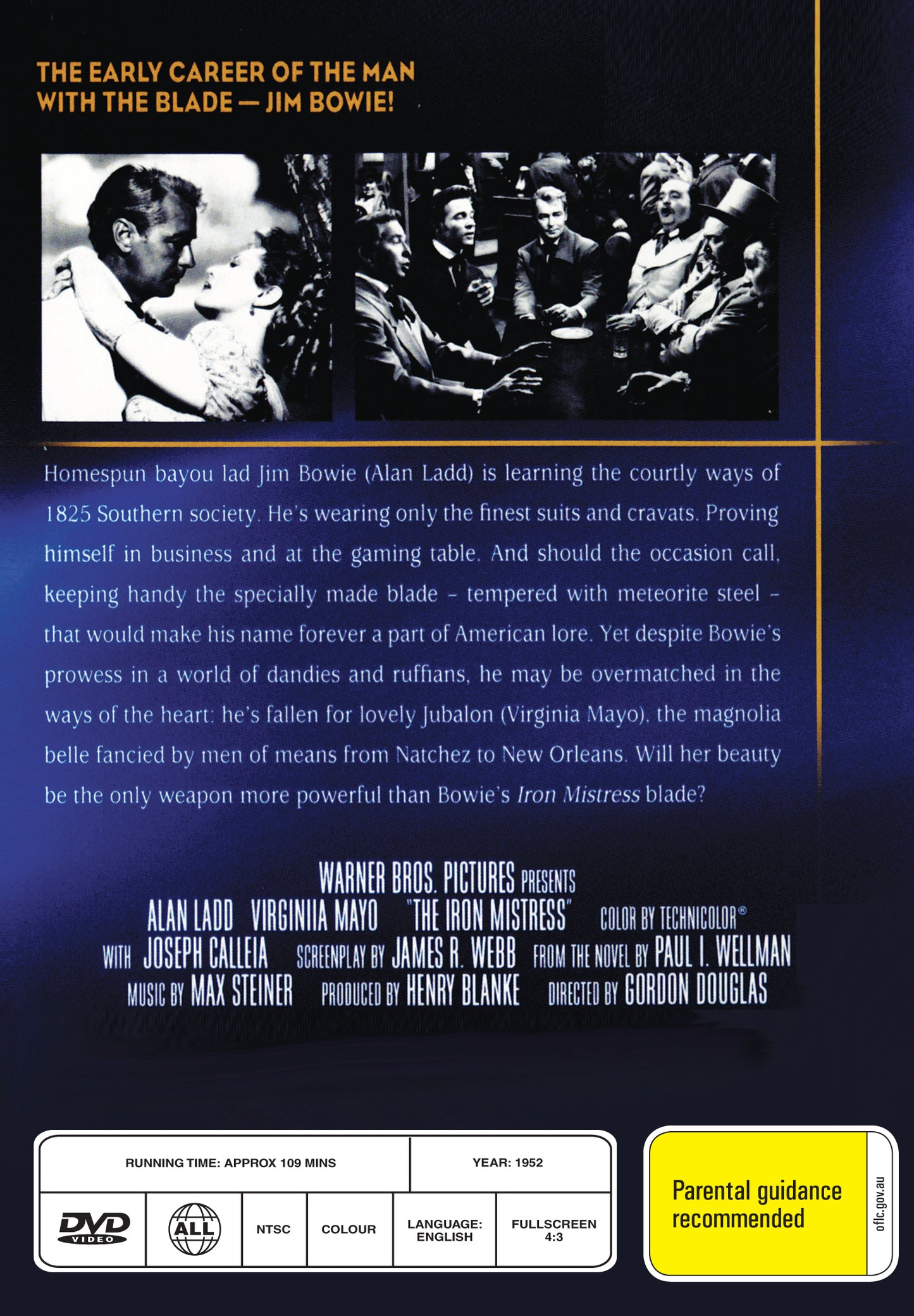 The Iron Mistress (1952) - DVD - Alan Ladd, Virginia Mayo