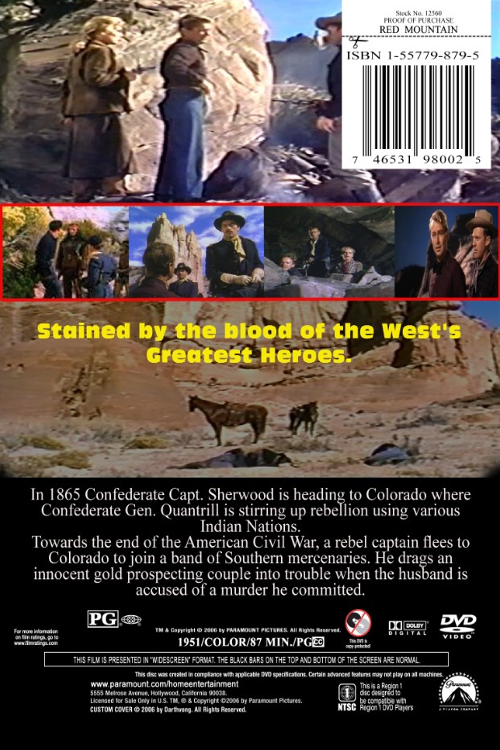 Red Mountain DVD featuring Alan Ladd and Lizabeth Scott, drama film screenshot showing main characters in a desert setting.