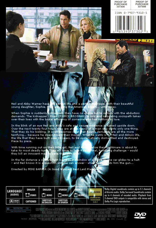 DVD cover of "Butterfly on a Wheel" featuring Pierce Brosnan and Maria Bello, crime thriller movie from FilmClassics onDVD.
