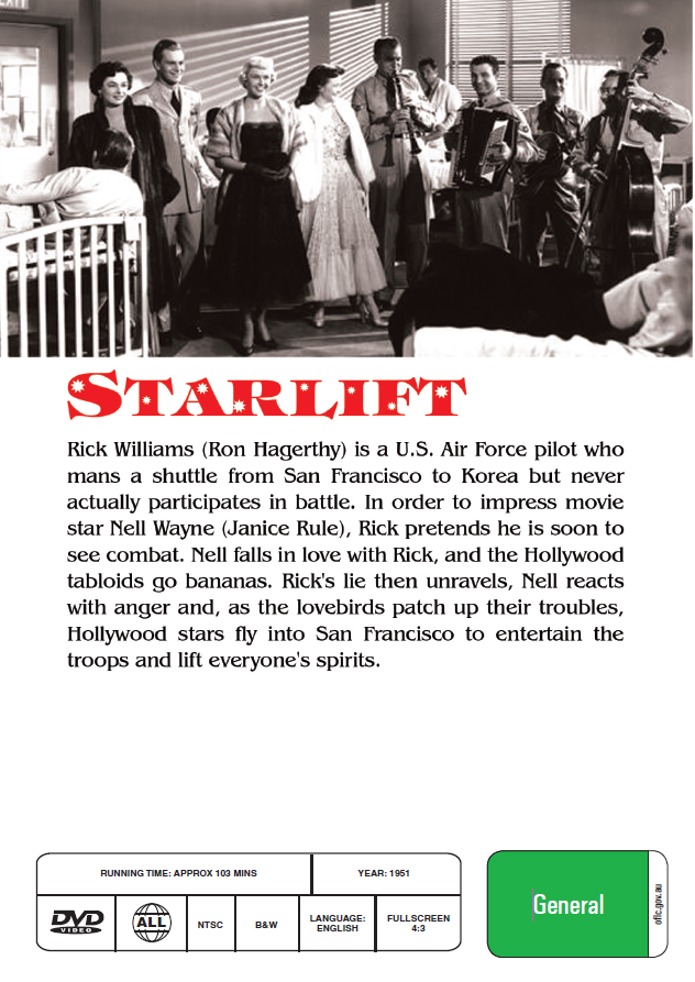 Starlift on DVD, Comedy, Doris Day, Gordon MacRae