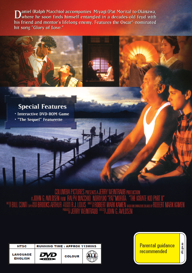 Karate Kid Part II on DVD, Martial Arts, Pat Morita, Ralph Macchio