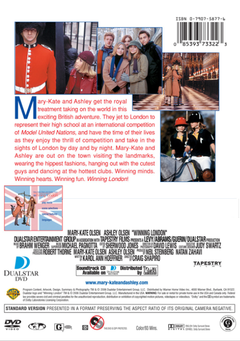 DVD cover of "Winning London" featuring Mary-Kate and Ashley Olsen from the family movies collection.