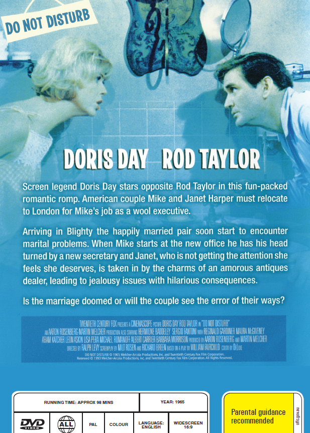 Do Not Disturb on DVD, Comedy, Doris Day, Rod Taylor.