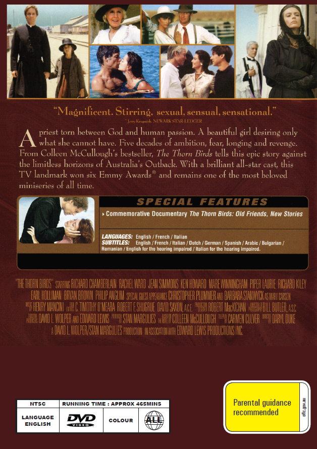 The Thorn Brides on DVD, Romance, Richard Chamberlain, Rachel Ward