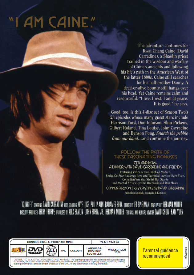Kung Fu Season 2 on DVD, Western, David Carradine, Radnames Para