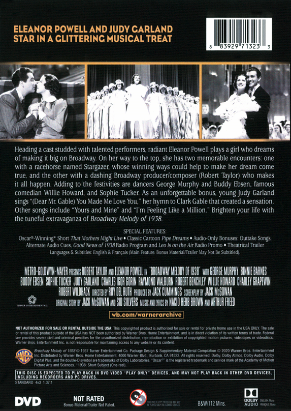 Broadway Melody of 1938 on DVD, Musical, Robert Taylor, Eleanor Powell