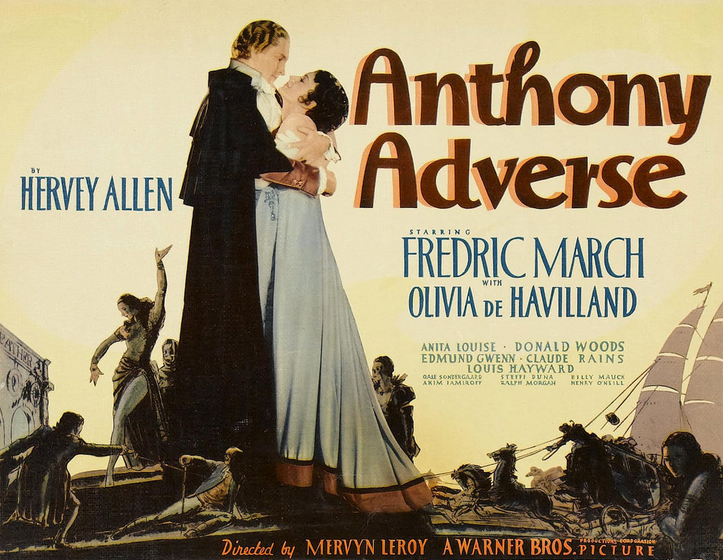 Anthony Adverse on DVD, Period Drama, Fredric March, Olivia de Havilland