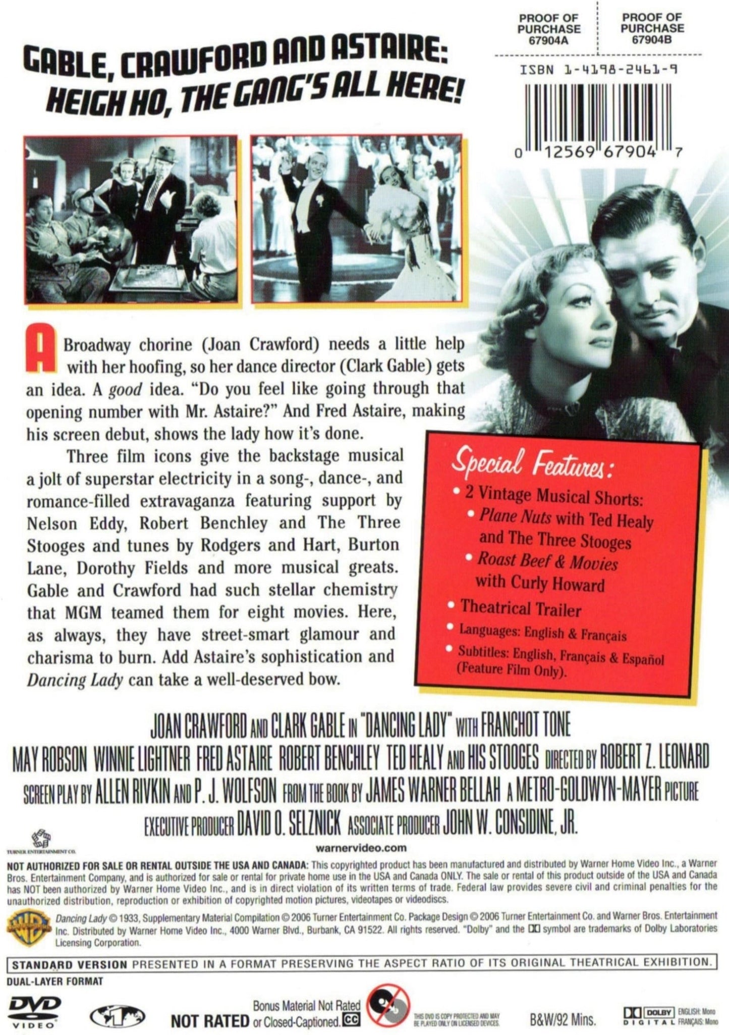 Dancing Lady DVD from Timeless Classic DVD featuring a vintage movie poster with a dancing woman in elegant attire.