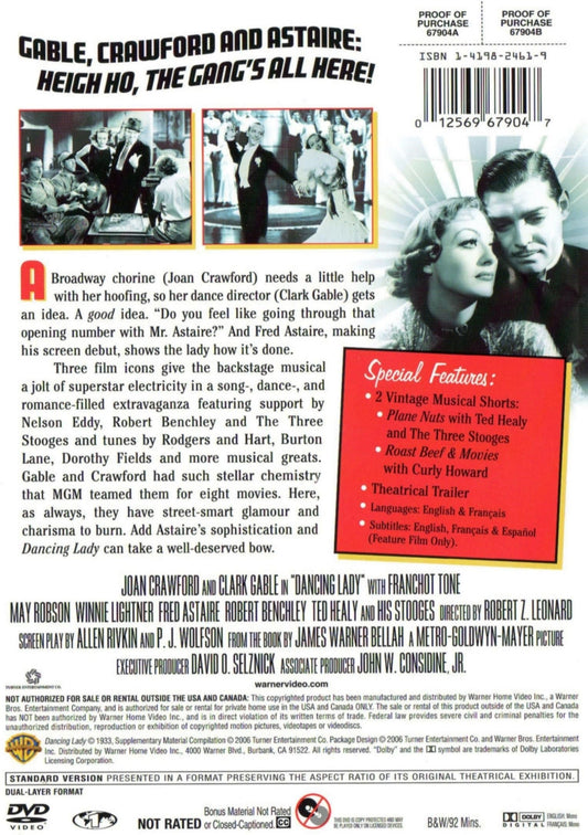 Dancing Lady classic movie DVD by Timeless Classic DVD, featuring vintage film artwork on the cover.
