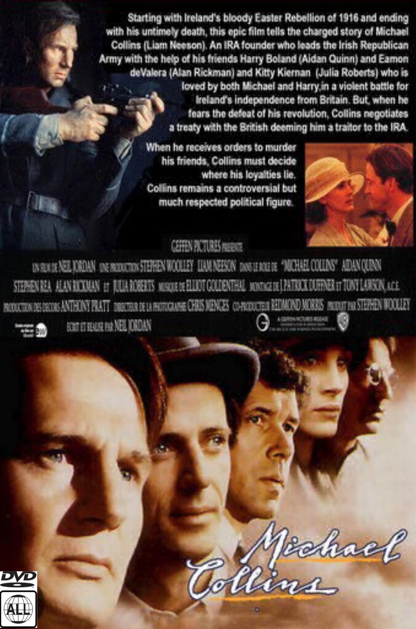 Michael Collins on DVD, Biography, Liam Neeson, Aidan Quinn