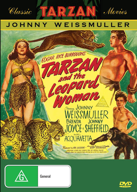 Tarzan and the Leopard Woman on DVD, Romance, Johnny Weissmuller, Brenda Joyce