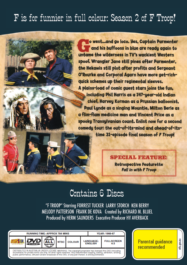 F Troop Season 2 on DVD, Western, Forest Tucker, Larry Storch