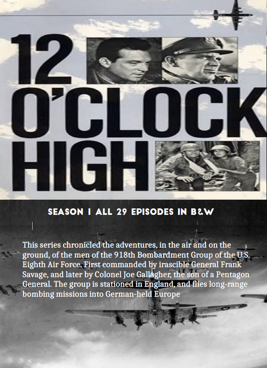 12 O'Clock High Season 1 DVD featuring war drama with Frank Overton and Paul Burke from RareAndCollectibleDVDs.