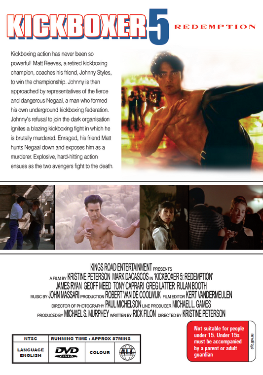 Kickboxer 5 DVD featuring action with Mark Dacascos and James Ryan, from Rare and Collectible DVDs.