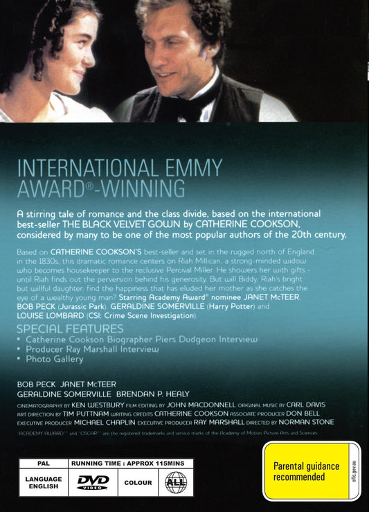 DVD cover image of "The Black Velvet Gown" drama featuring Bob Peck and Janet McTeer, from Rare and Collectible DVDs.