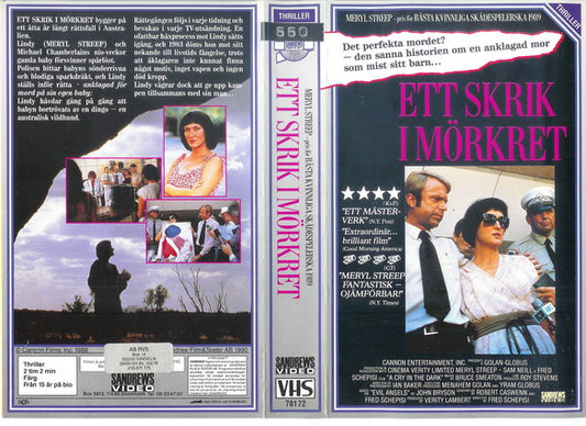 A Cry in the Dark DVD featuring Meryl Streep and Sam Neill, drama movie on a black DVD case with cover art.