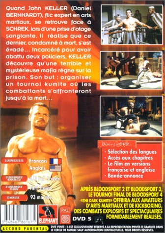Bloodsport 4: The Dark Kumite DVD featuring action scenes with Daniel Bernhardt and Ivan Ivanov, displayed in case with cover art.