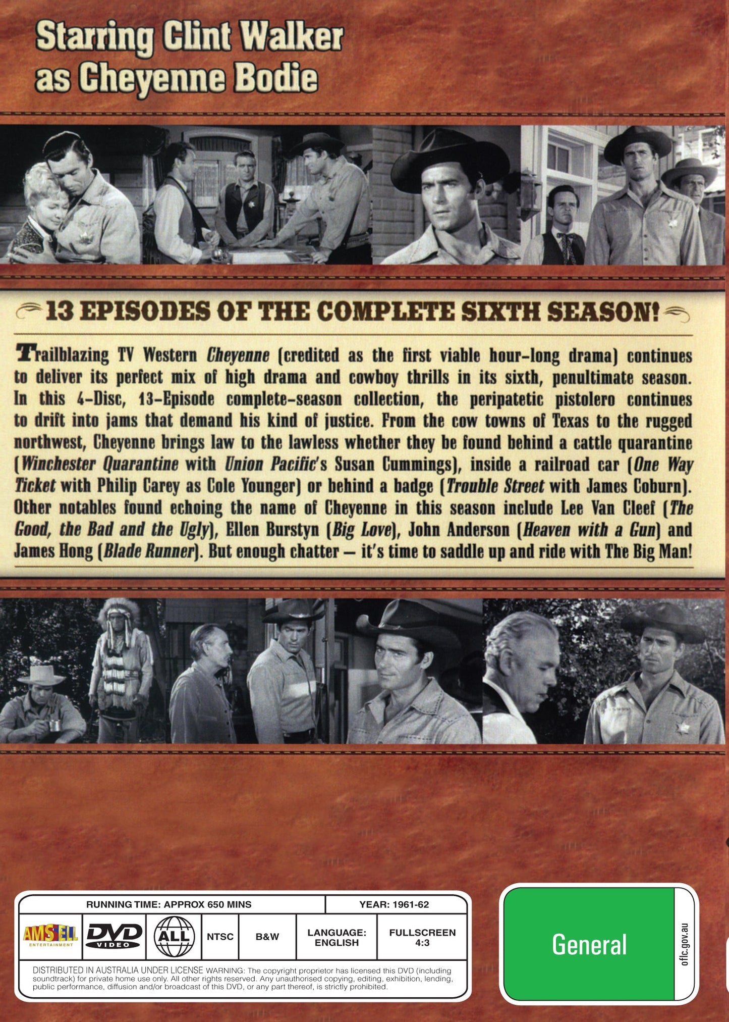 Buy Online Cheyenne Season 6 (1961) - DVD - Clint Walker | Best Shop for Old classic and hard to find movies on DVD - Timeless Classic DVD