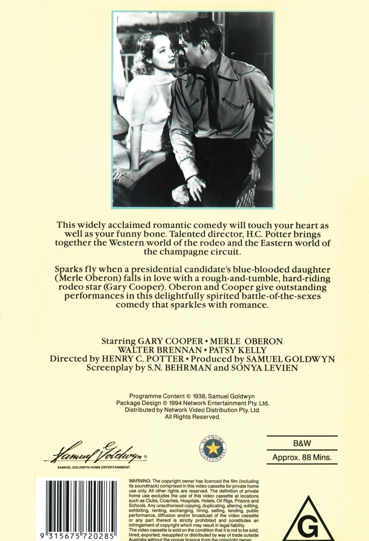 The Cowboy and the Lady on DVD, Western, Gary Cooper, Merle Oberon