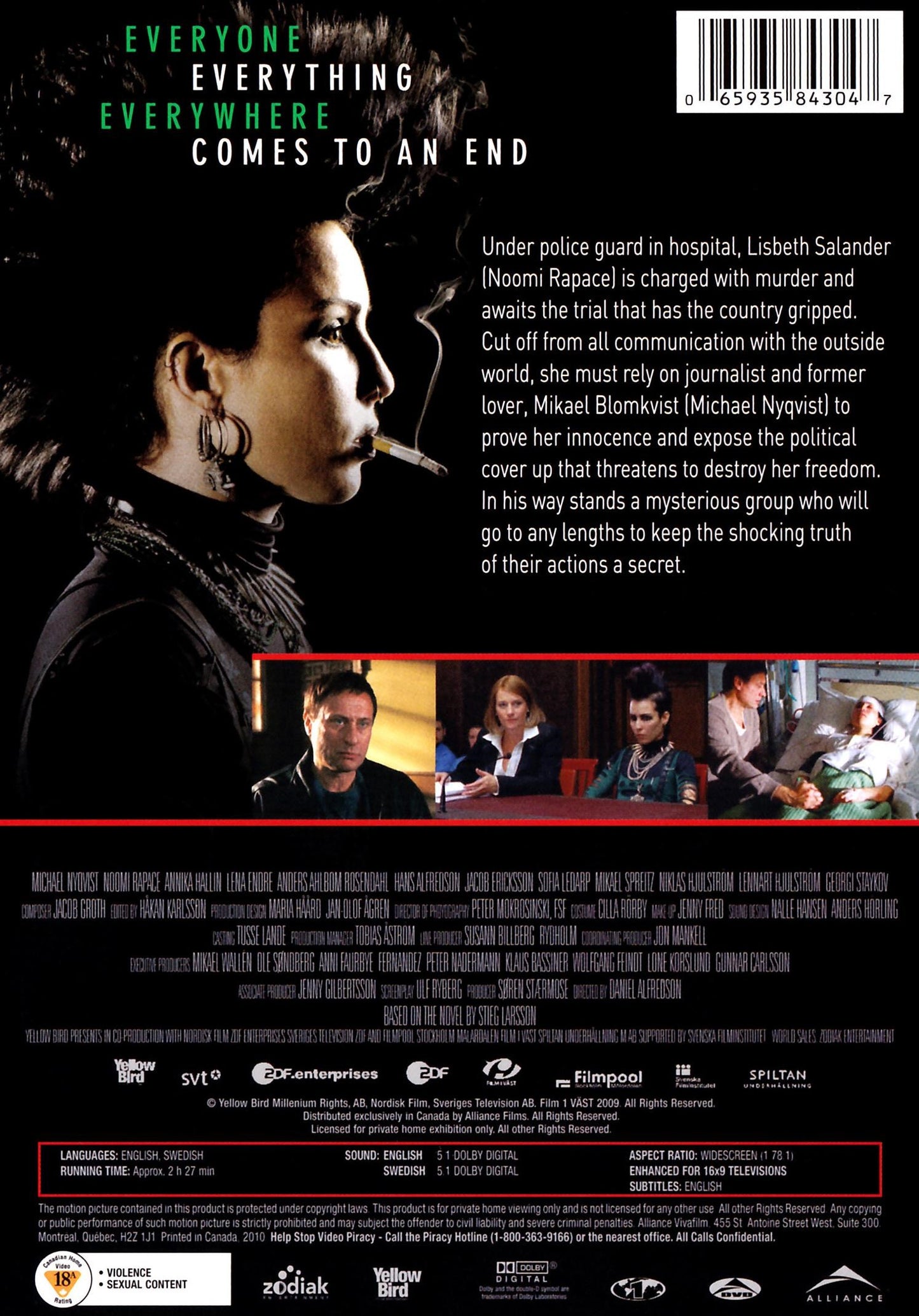 The Girl Who Kicked the Hornet's Nest on DVD, Mystery, Michael Nyqvist, Noomi Rapace