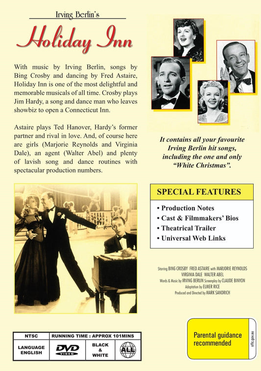 Holiday Inn DVD featuring Bing Crosby and Fred Astaire, a classic comedy movie in the Movie & DVD category.