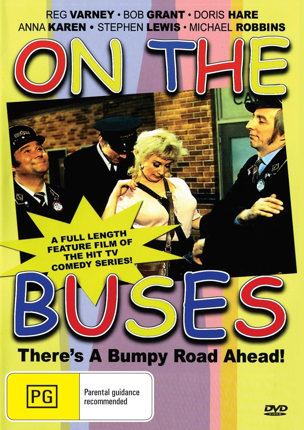 DVD cover of "On the Buses" comedy featuring Reg Varney and Doris Hare, from RareandCollectibleDVDs.