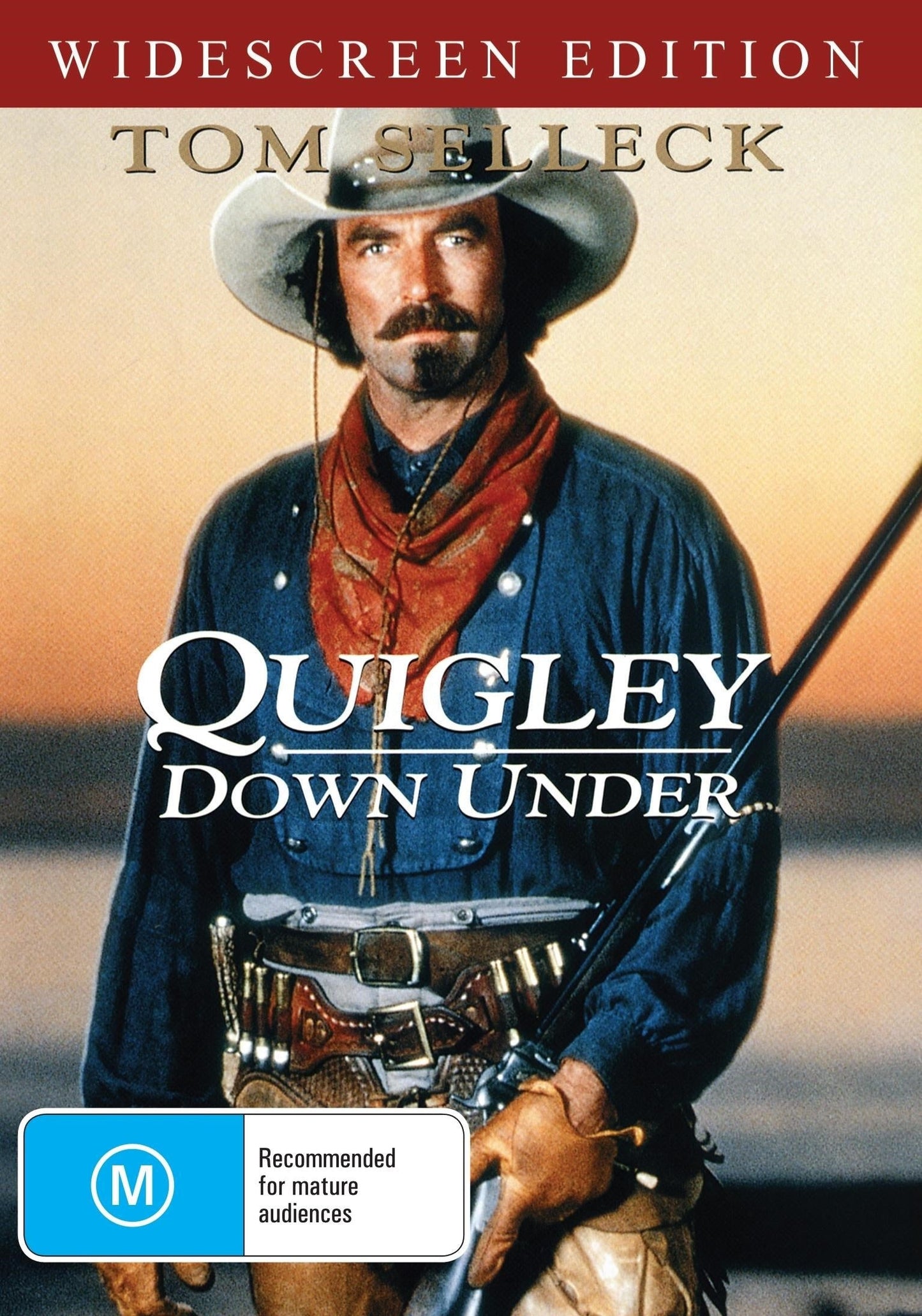DVD cover of Quigley Down Under featuring Tom Selleck and Laura San Giacomo, action film from the rareandcollectibledvds collection