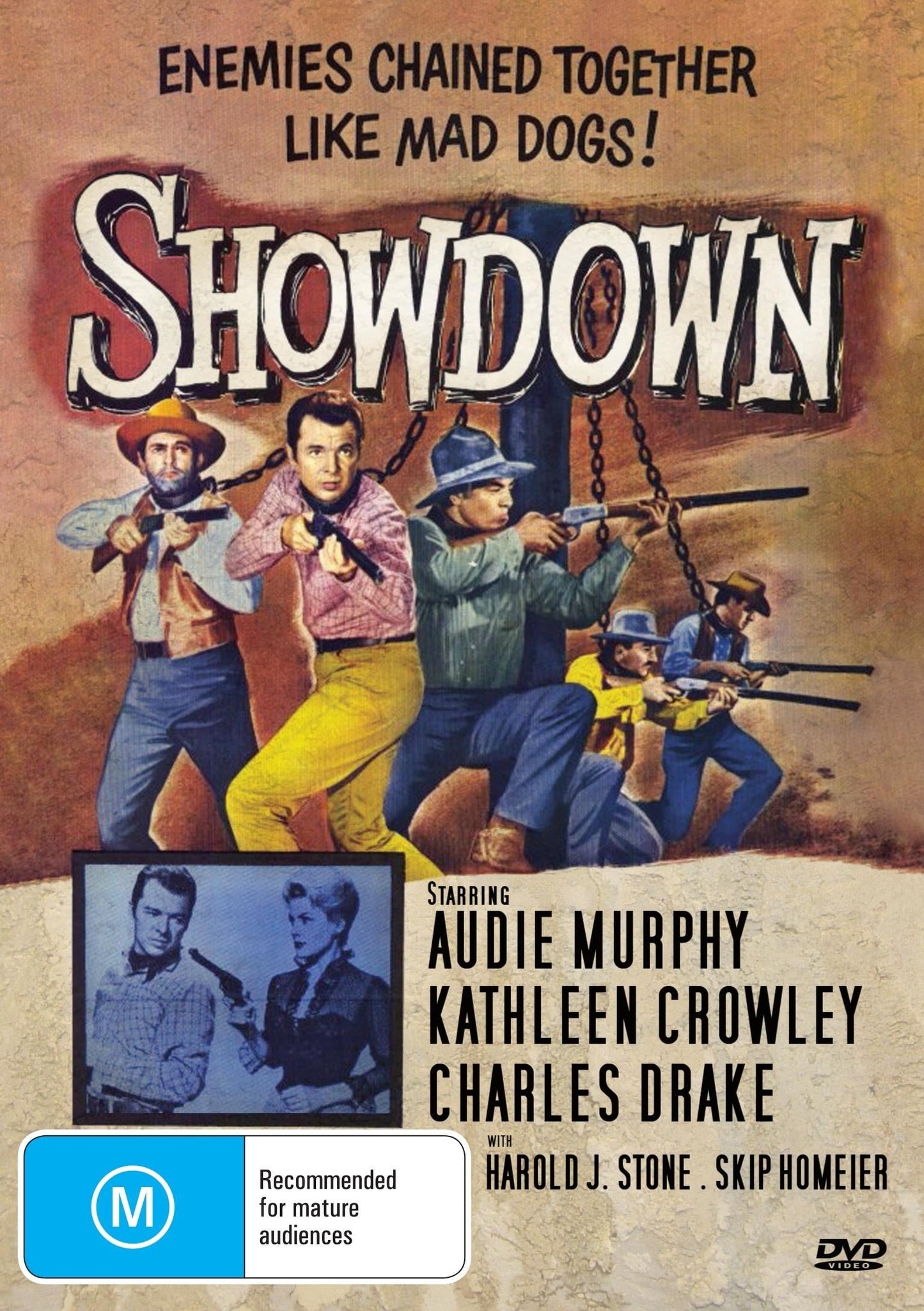 Western DVD "Showdown" starring Audie Murphy and Kathleen Crowley, released by RareandCollectibleDVDs, featuring movie cover art.