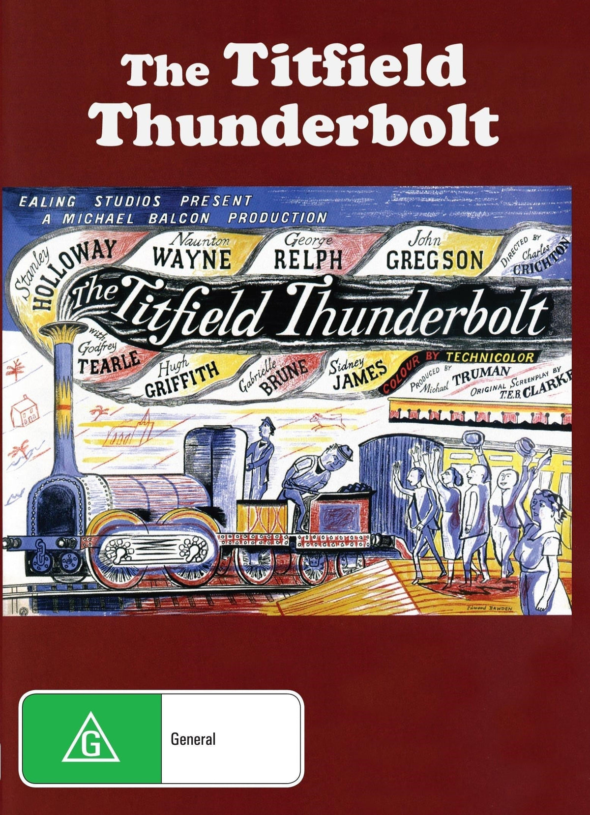 DVD cover of The Titfield Thunderbolt comedy featuring Stanley Holloway and George Relph, from Rareandcollectibledvds.