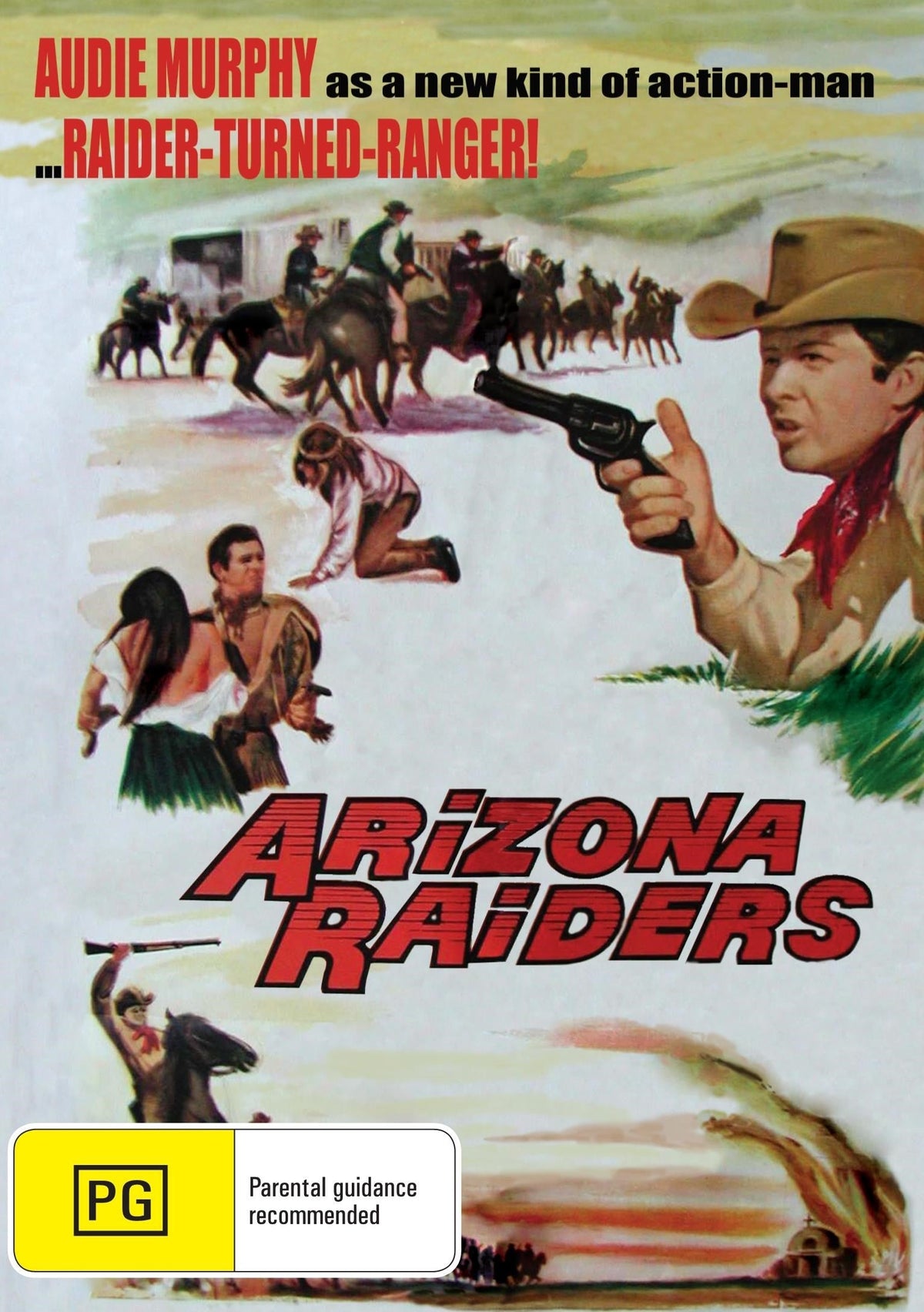Arizona Raiders DVD featuring Audie Murphy and Michael Dante, Western film from the rareandcollectibledvds collection.