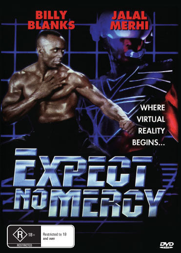 Expect No Mercy DVD featuring sci-fi action with Billy Blanks and Jalal Merhi, showing the DVD case with cover art.