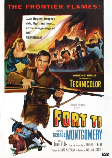 DVD cover of Fort Ti featuring George Montgomery and Joan Vohs, a war film available from Rare and Collectible DVDs.