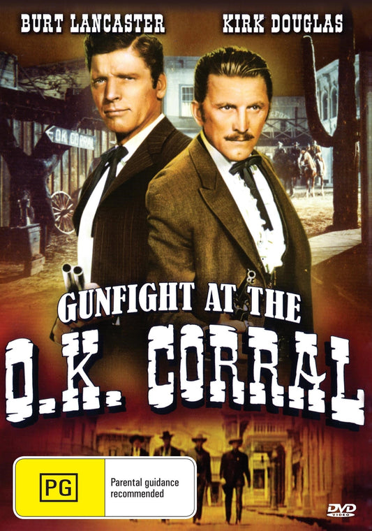 Western DVD featuring Burt Lancaster and Kirk Douglas, Gunfight at the O.K. Corral, classic film from RareAndCollectibleDVDs.