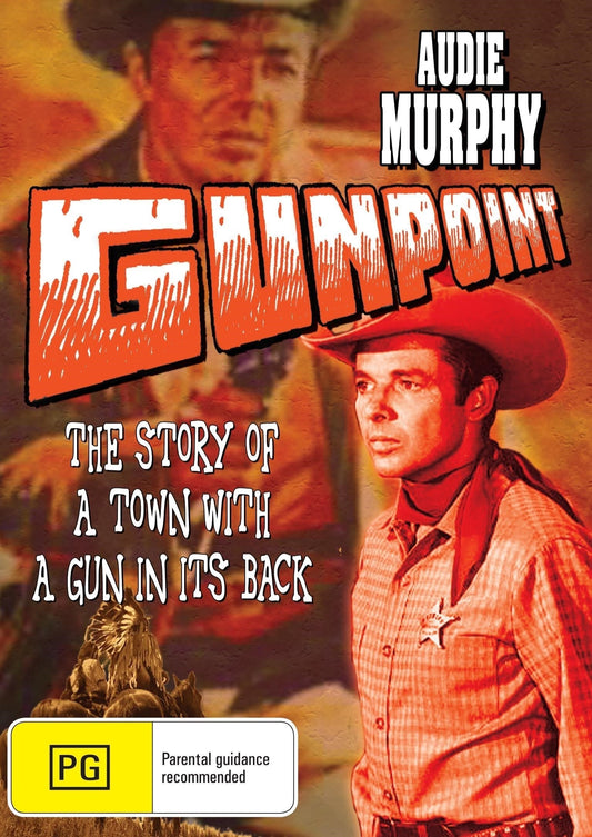 DVD cover of "Gunpoint" drama featuring Audie Murphy and Joan Staley, available from Rare and Collectible DVDs.