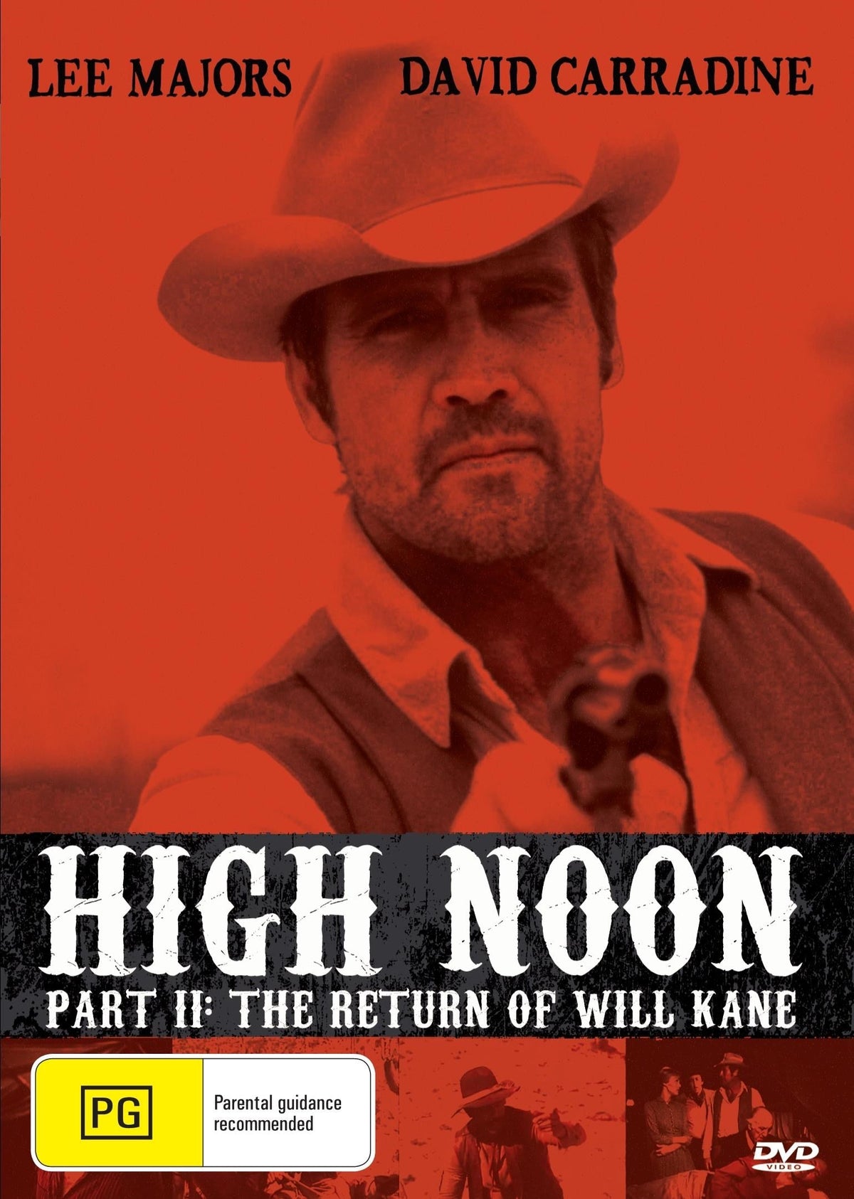High Noon Part 2 DVD featuring Lee Majors and David Carradine, drama movie with a variable cover design.