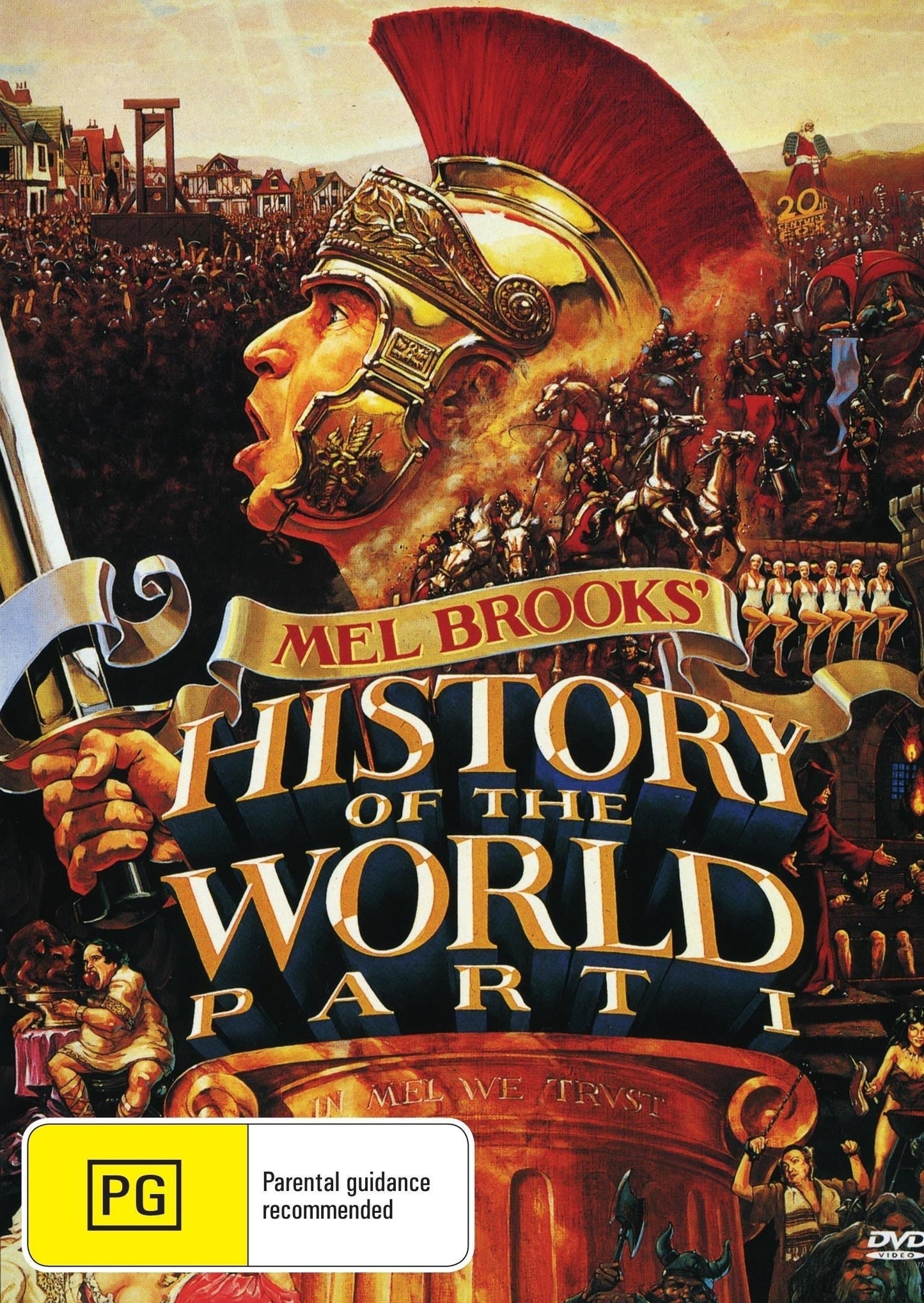 DVD of History of the World: Part I featuring Mel Brooks and Gregory Hines, with cover art showing title and actor images.