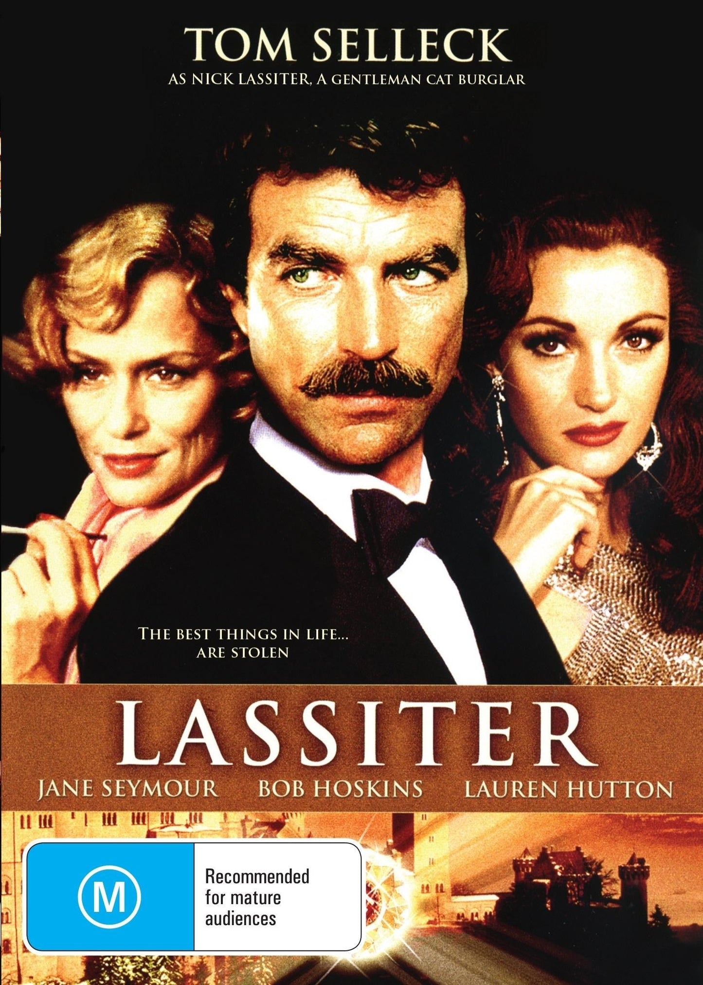 DVD cover of Lassiter with Tom Selleck and Jane Seymour, action movie available on rareandcollectibledvds.