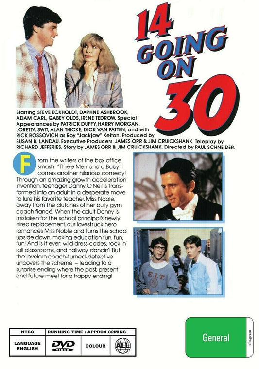 DVD cover for 14 Going on 30 comedy and romance movie featuring Steven Eckholdt and Daphne Ashbrook, from Timeless Classic DVD.