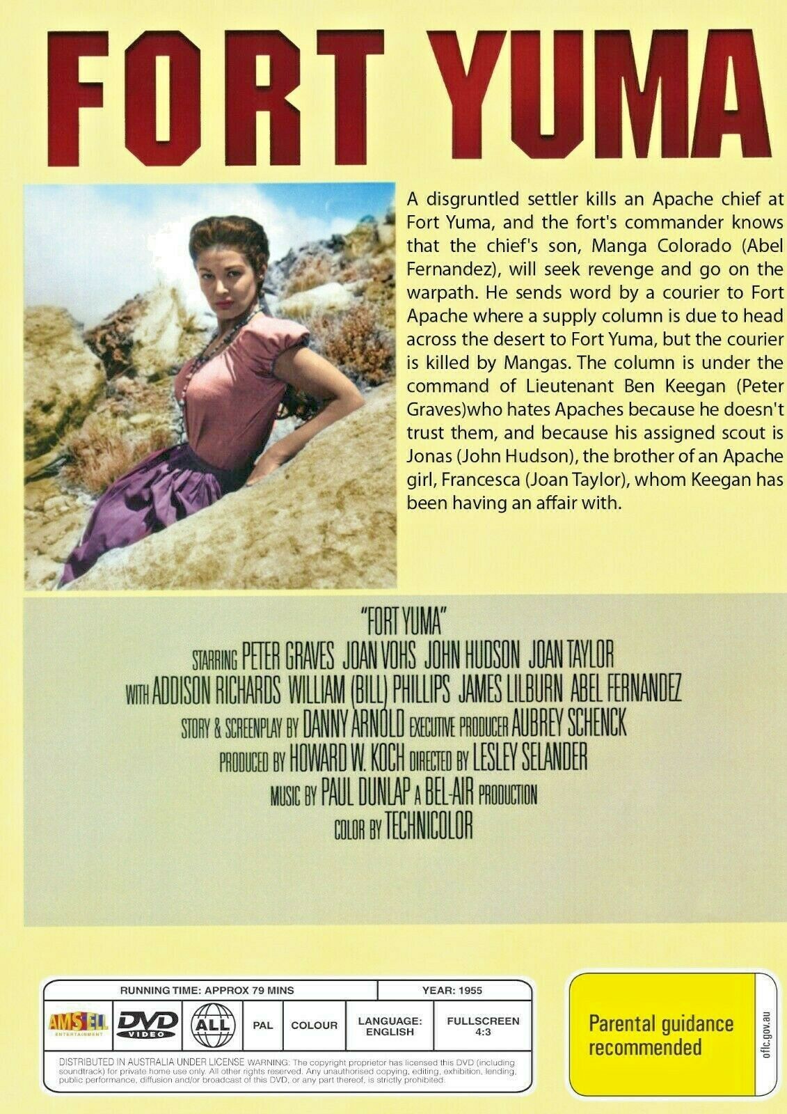 Fort Yuma DVD featuring Western film with Peter Graves and Joan Vohs, from Timeless Classic DVD collection.