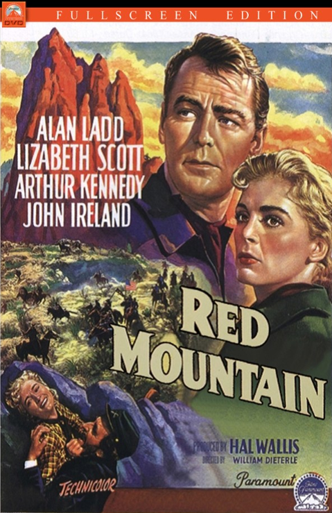 Red Mountain DVD featuring Alan Ladd and Lizabeth Scott, drama film with a mountain landscape on the cover.