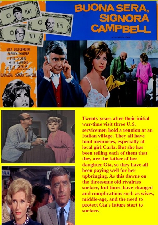 DVD cover of Buona Sera, Mrs. Campbell comedy movie featuring Gina Lollobrigida and Shelley Winters, from FilmClassicsOnDVD.
