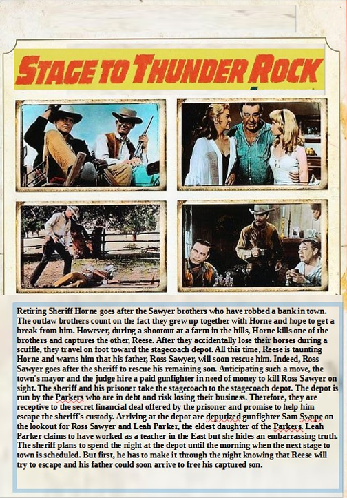 DVD cover of "Stage to Thunder Rock" drama movie featuring Barry Sullivan and Marilyn Maxwell, from FilmClassics onDVD.