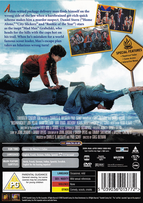 Screenshot from the DVD "Bushwhacked" featuring Daniel Stern and Jon Polito, a comedy adventure movie on FilmClassicsOnDVD.