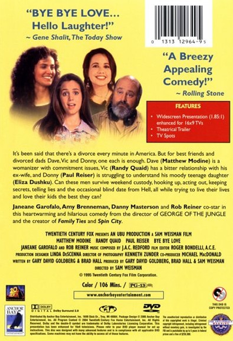 DVD cover of "Bye Bye Love" comedy featuring Matthew Modine and Randy Quaid, from FilmClassicsOnDVD.