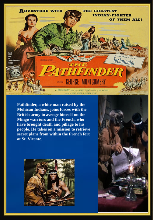 DVD cover of "The Pathfinder" adventure movie featuring George Montgomery and Helena Carter, from FilmClassicsOnDVD.