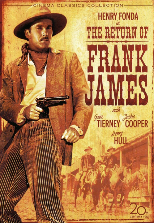 DVD cover image of "The Return of Frank James" Western movie featuring Henry Fonda and Gene Tierney, from FilmClassics on DVD.