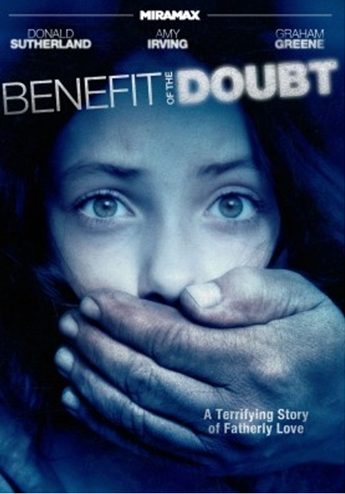DVD cover of "Benefit of the Doubt" thriller featuring Donald Sutherland and Amy Irving, from FilmClassicsOnDVD.