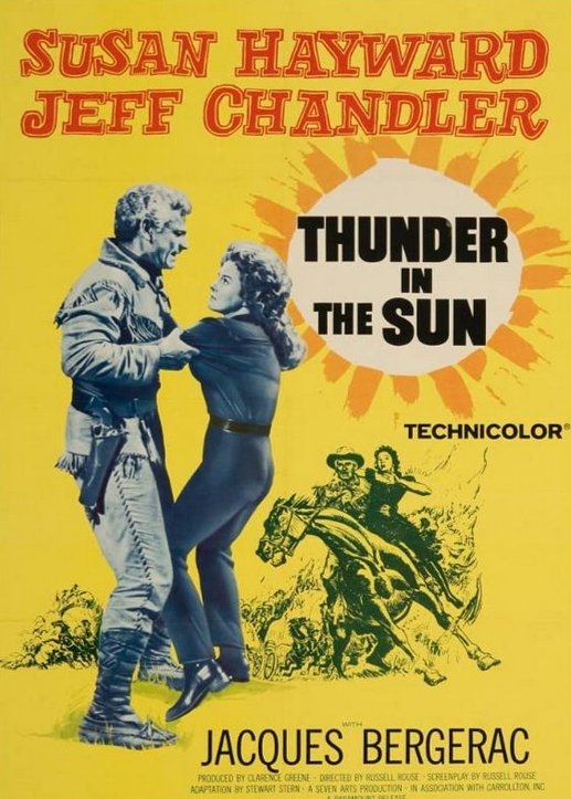 DVD cover of "Thunder in the Sun" featuring Susan Hayward and Jeff Chandler, action movie from FilmClassicsOnDVD.