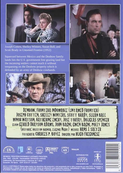 Untamed Frontier on DVD,  Drama,  Joseph Cotten, Shelley Winters