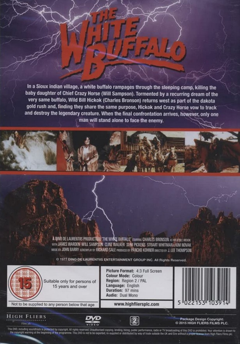 Screenshot of The White Buffalo DVD featuring Charles Bronson and Jack Warden, an action movie from FilmClassicsOnDVD.